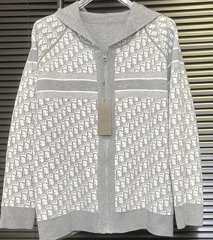 DIOR Light Luxury Full Print Spring and Autumn Jacket, Unisex Trendy Brand Cardigan and Hooded Jacket