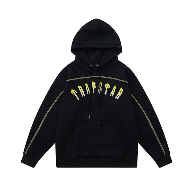 Gradient letter tiger head embroidery hooded sweatshirt + long pants sports suit