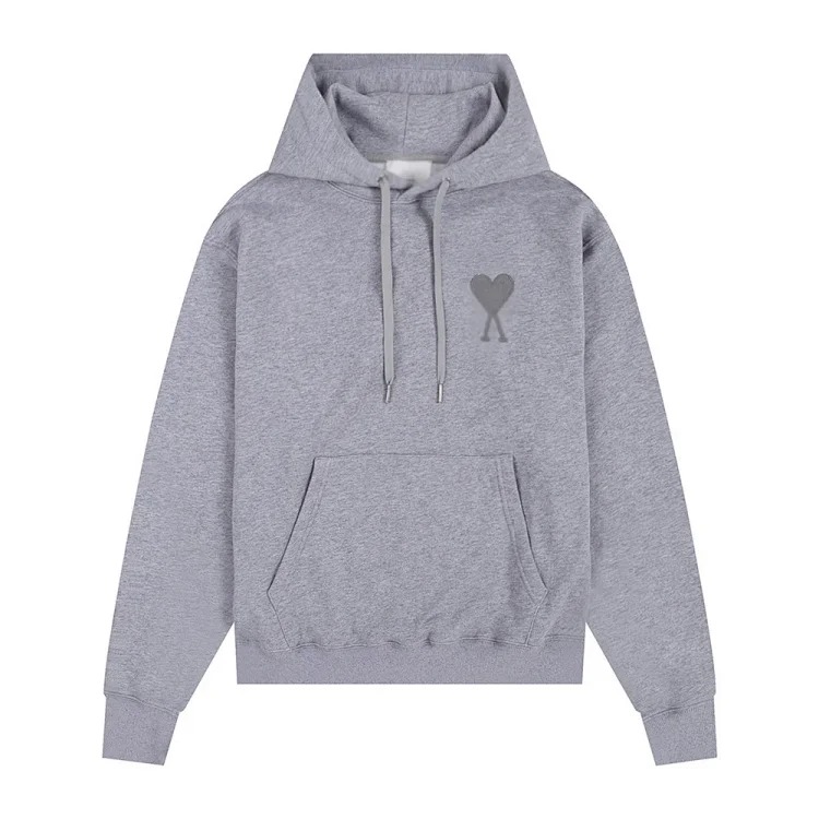 Sweatshirt autumn and winter new long-sleeved hooded unisex small love flat embroidered hoodie
