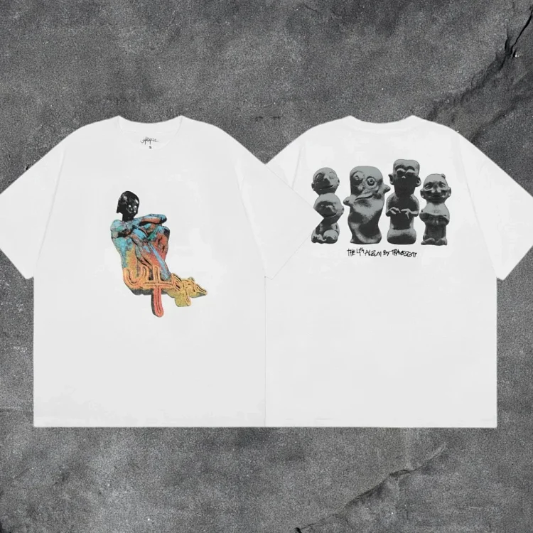 travis scott short-sleeved utopia ts joint utopia limited edition american high street t-shirt
