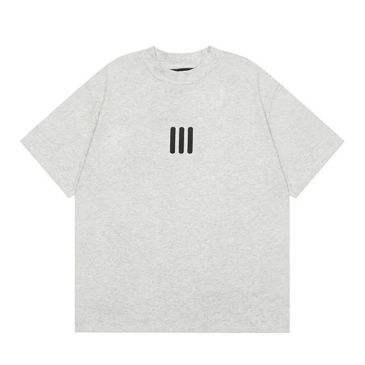 Front and back letter flocking summer trendy casual men's and women's short-sleeved shorts suit