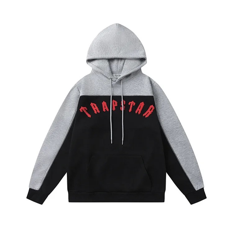 Gradient letter tiger head embroidery hooded sweatshirt + long pants sports suit