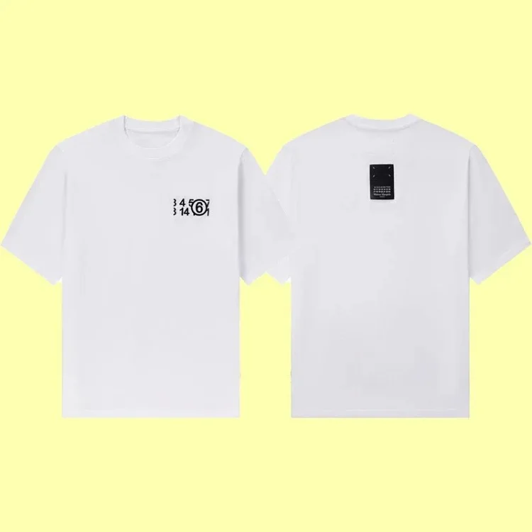 Summer loose letters MM6 embroidered label printing same style for men and women couples