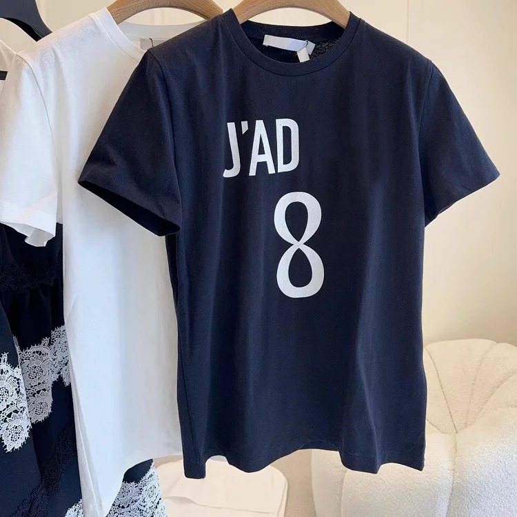 D Home T-shirt Printed Summer Loose Women's Trendy Letter Tops Women's Tops Short-sleeved
