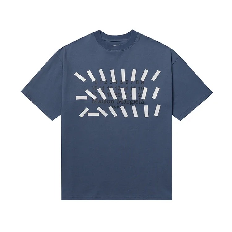 MM6 digital pattern round neck men's and women's trendy short-sleeved T-shirt series