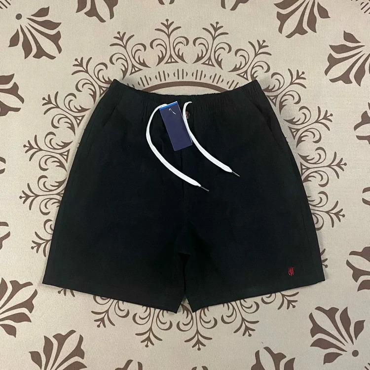 Ralph Lauren pony label pure cotton zipper summer loose wide-leg pants casual breathable elastic waist shorts
