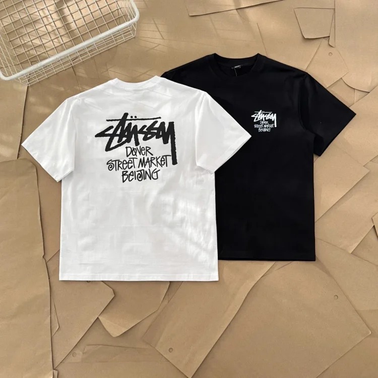 25SS Stussy City Limited Series BeiJing Street Beijing Street City Limited Printed Short-sleeved T-Shirt