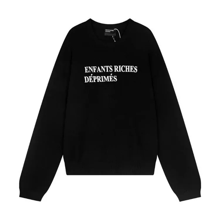 ERD Melancholy Rich Second Generation Washed and Distressed Letter Printed Hooded Sweatshirt