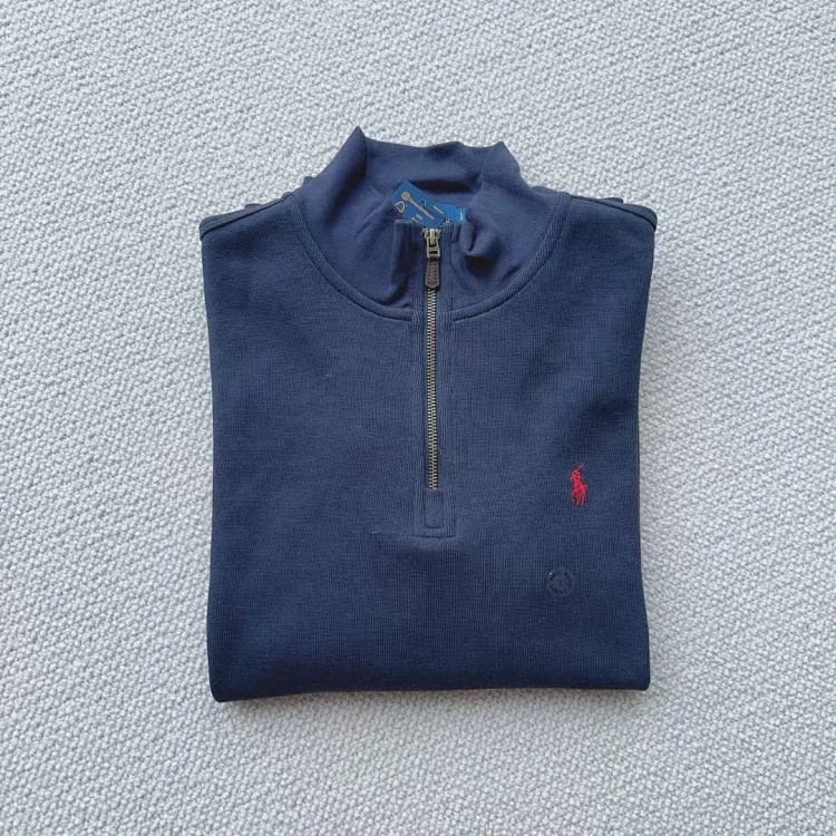 Ralph Lauren sweatshirt women's half zipper Ralph Lauren pony logo embroidered couple style stand collar long sleeves