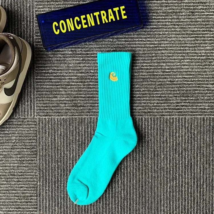Carhartt Towel Bottom Gold Label Embroidery Simple Workwear Style Skateboard Sports Socks
