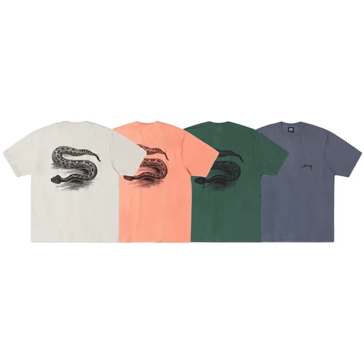26SS STUSSY Animal Series Classic Python Printed Round Neck Short Sleeve T-shirt TEE