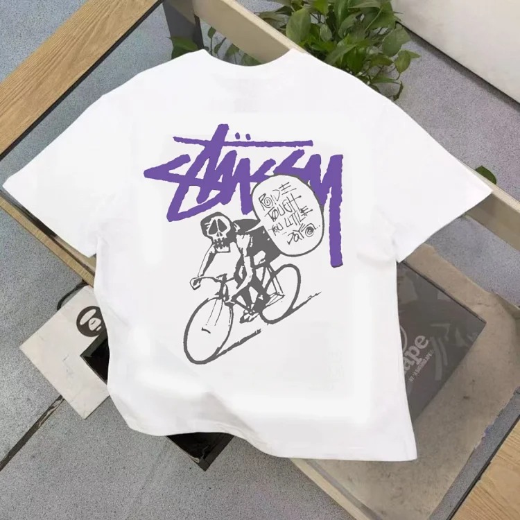 Stussy's new bicycle high-quality T-shirt short sleeves