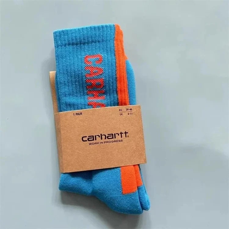 Carhartt Towel Bottom Gold Label Embroidery Simple Workwear Style Skateboard Sports Socks