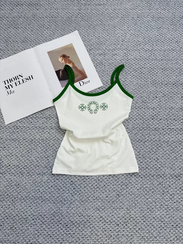Vest Slim Summer Slim Version Pure Desire Sling Print Contrast Color Correct