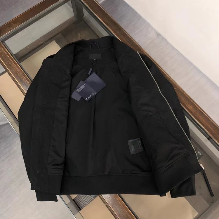 Prada men's jacket baseball collar zipper jacket cardigan solid color men's casual