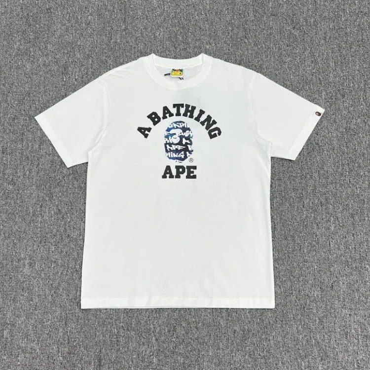 Ape head little monkey camouflage men's and women's short-sleeved round neck T-shirt for men