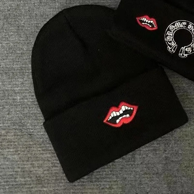 Knitted hats Sanskrit printed woolen hats for men and women embroidered hats