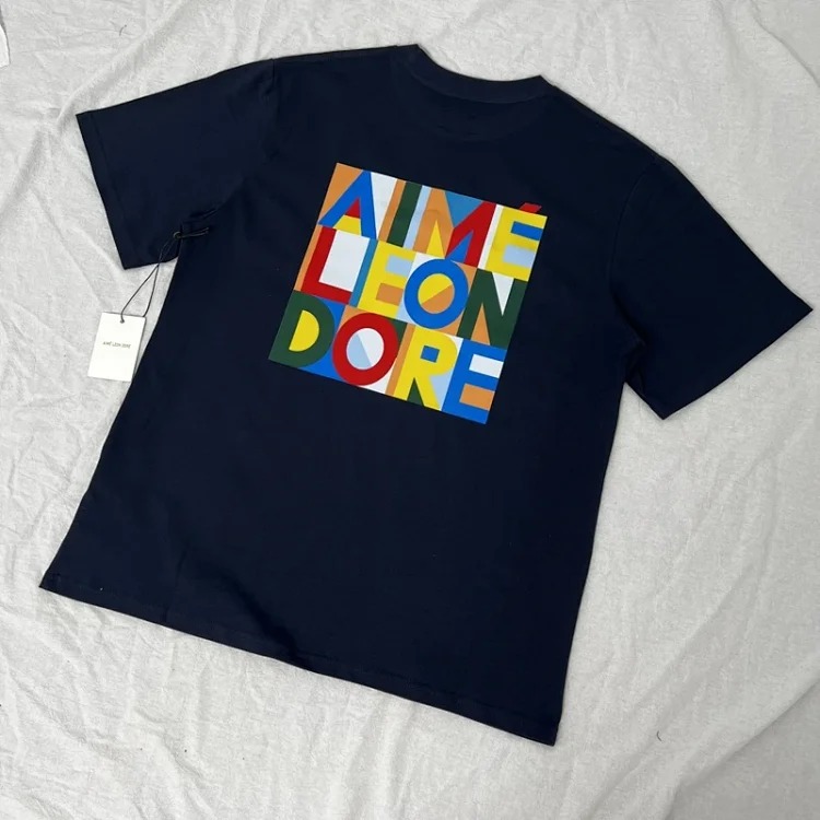Abstract color block print summer loose casual short-sleeved T-shirt for men and women