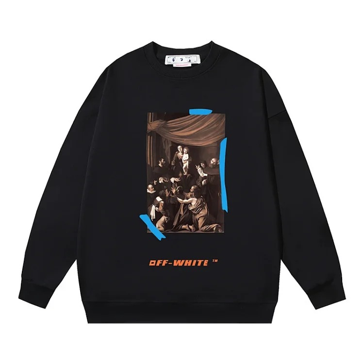 OW arrow oil painting simple printed pullover terry style
