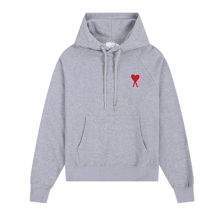 Sweatshirt autumn and winter new long-sleeved hooded unisex small love flat embroidered hoodie
