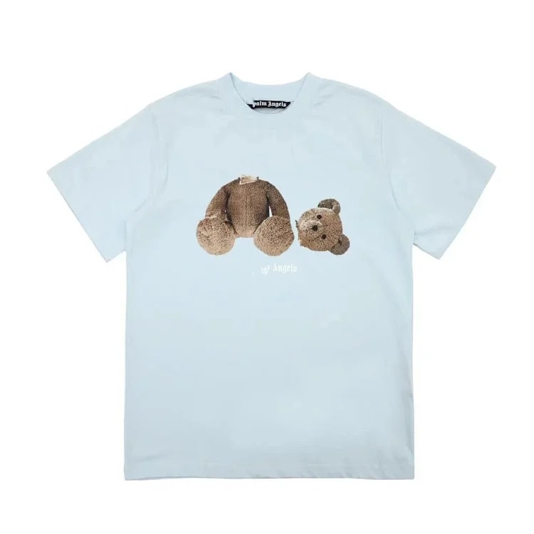 PA palm letter print round neck short-sleeved loose T-shirt