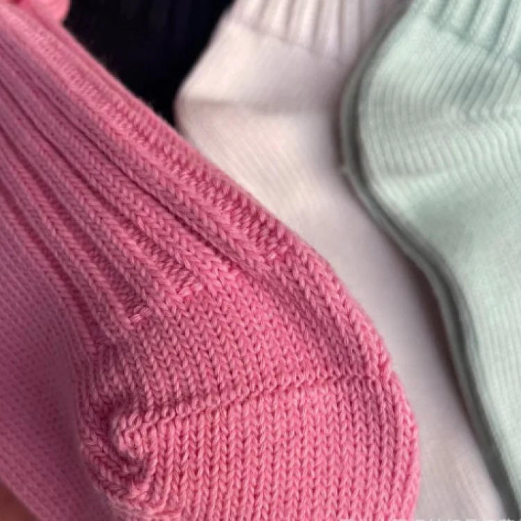 Love Solid Color Japanese Thick Line Long Socks for in Mid-calf Socks Trendy