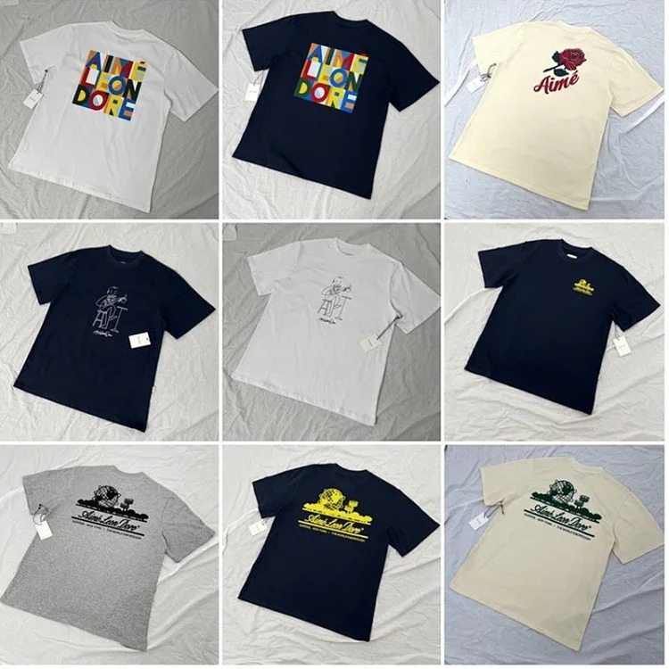 Abstract color block print summer loose casual short-sleeved T-shirt for men and women
