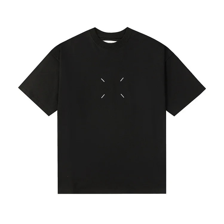 Majia letter embroidery printed short-sleeved T-shirt high street trendy brand for men and women