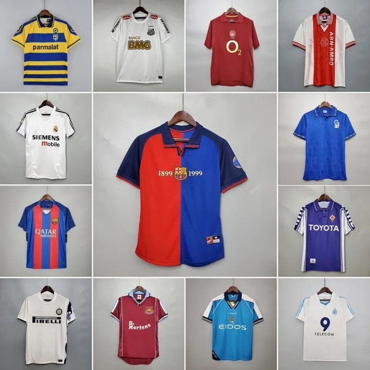 Retro Short-sleeved Football Jerseys Real Madrid, Barcelona, ​​Florence, Arsenal, Manchester City, Inter Milan T-Shirt
