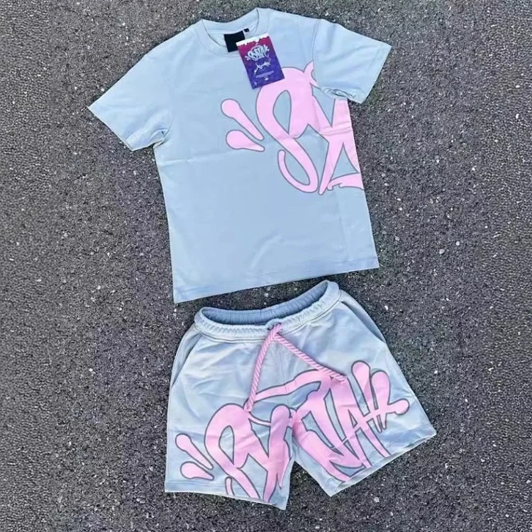 Loose Casual Printed Hip-hop Letter Short-sleeved Tops Street Men's Summer -style Sports Suits T-Shirt