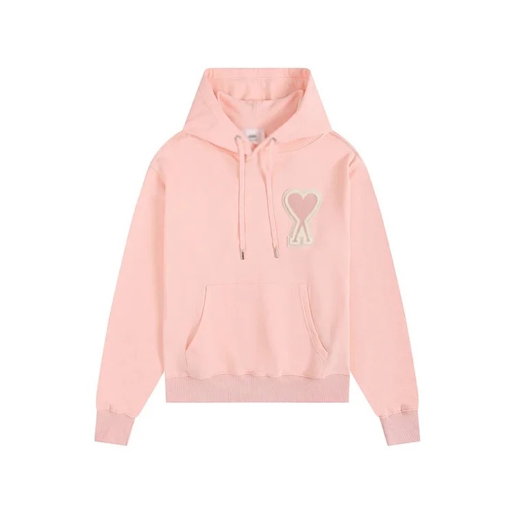 Sweatshirt autumn and winter new long-sleeved hooded unisex small love flat embroidered hoodie
