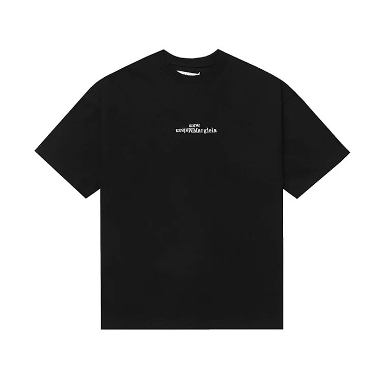 Majia letter embroidery printed short-sleeved T-shirt high street trendy brand for men and women