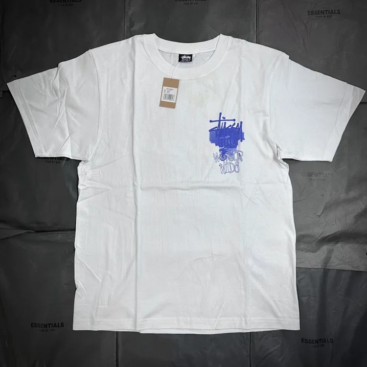 Original Made Stussy Easter Island Statue Pattern Round Neck Printed Short Sleeve Stussy T-Shirt