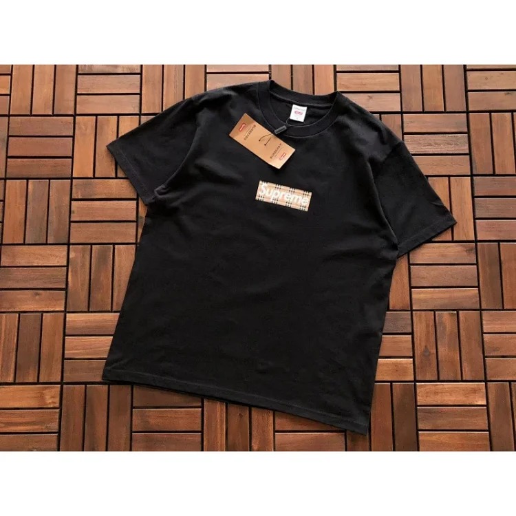 SUP letter print BOX high version short-sleeved T-shirt for men and women