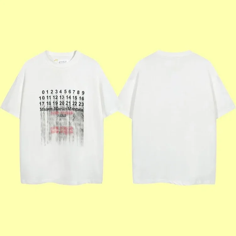 Summer loose letters MM6 embroidered label printing same style for men and women couples