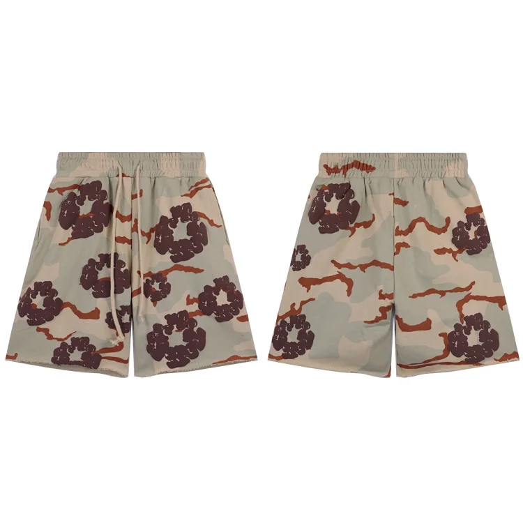 Camouflage foam print casual loose short-sleeved T-shirt shorts