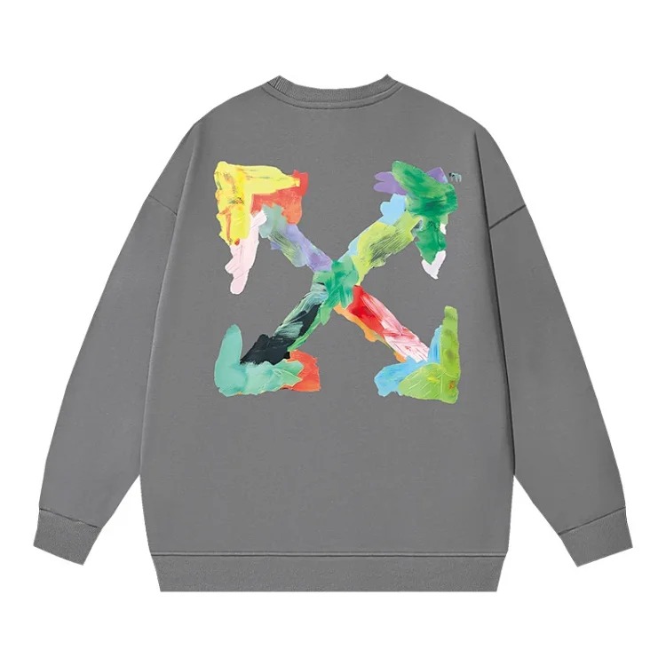 OW arrow oil painting simple printed pullover terry style
