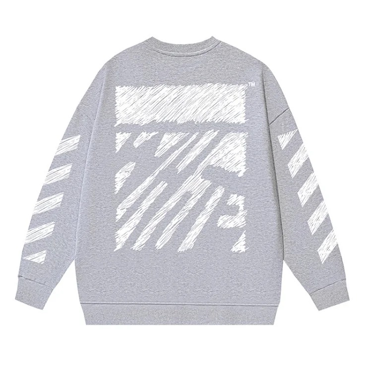 OW arrow oil painting simple printed pullover terry style