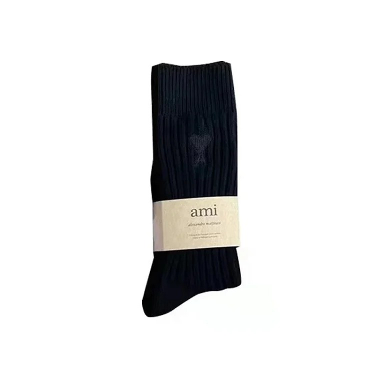 Love Solid Color Japanese Thick Line Long Socks for in Mid-calf Socks Trendy
