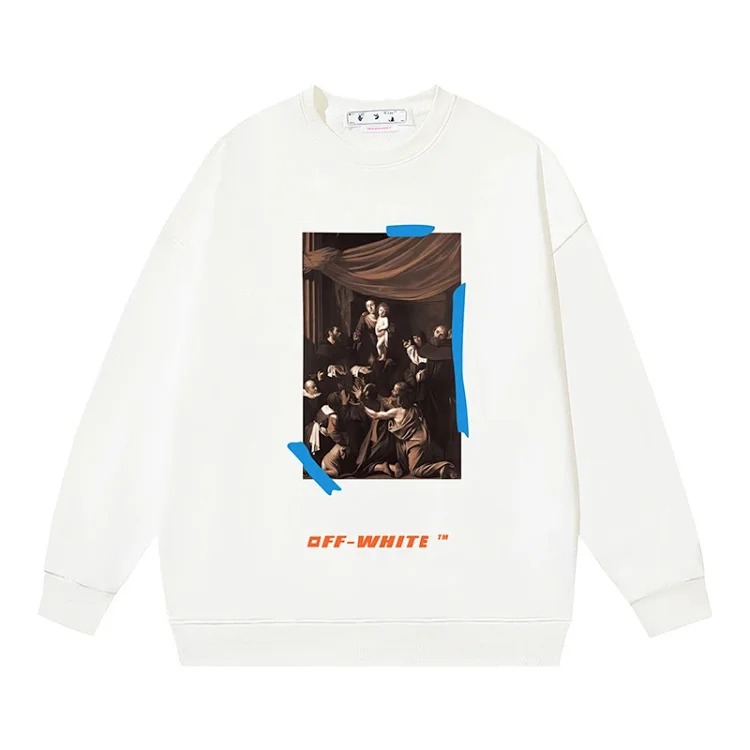 OW arrow oil painting simple printed pullover terry style
