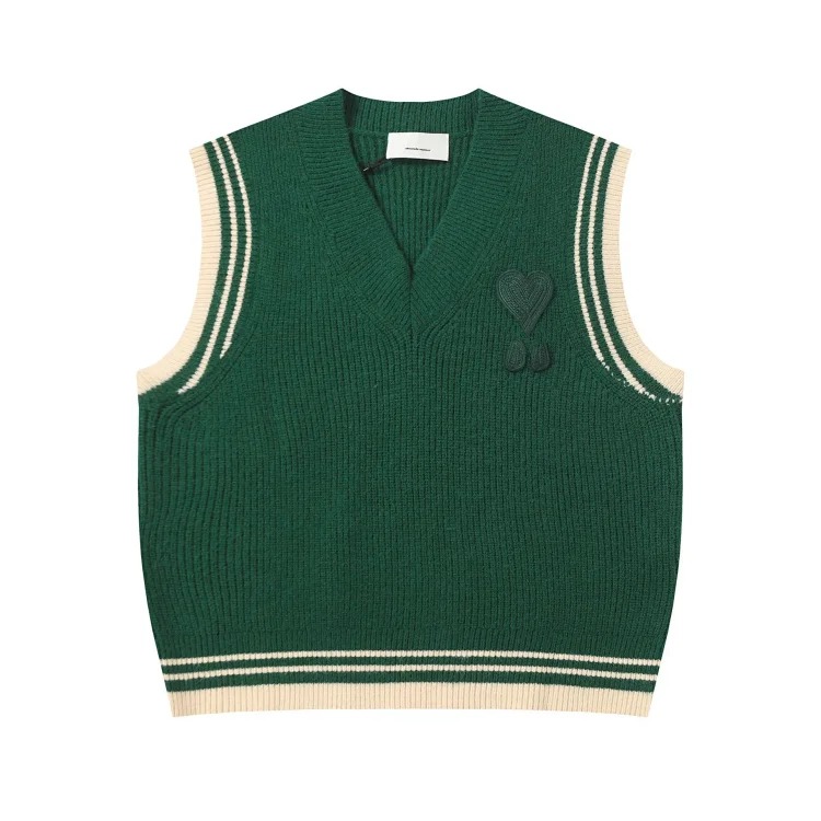 Love embroidered knitted sweater casual loose and versatile couple style