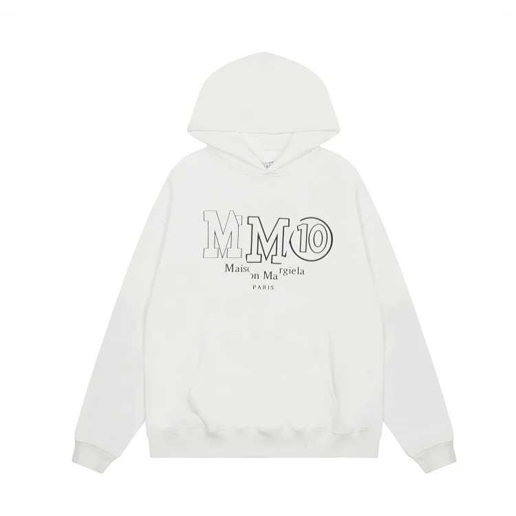 MM6 Autumn and Winter Loose Jacket Casual Hooded Sweatshirt Trendy Print
