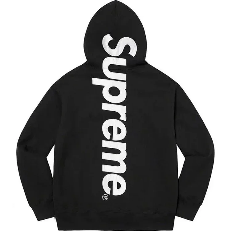 European and American trendy Satin Appliqué Hooded Sweatshirt hooded long-sleeved fleece sweatshirt