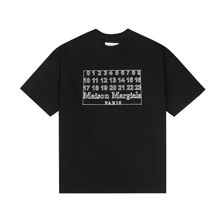 Majia letter embroidery printed short-sleeved T-shirt high street trendy brand for men and women