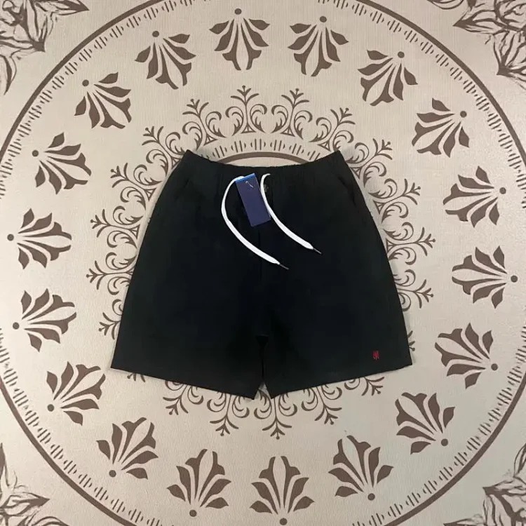 Ralph Lauren pony label pure cotton zipper summer loose wide-leg pants casual breathable elastic waist shorts