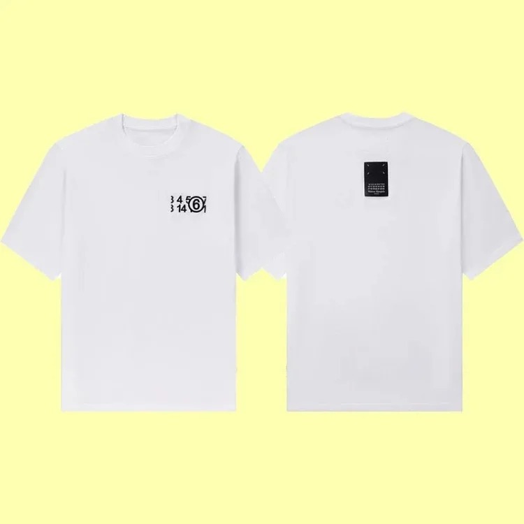 Summer loose letters MM6 embroidered label printing same style for men and women couples