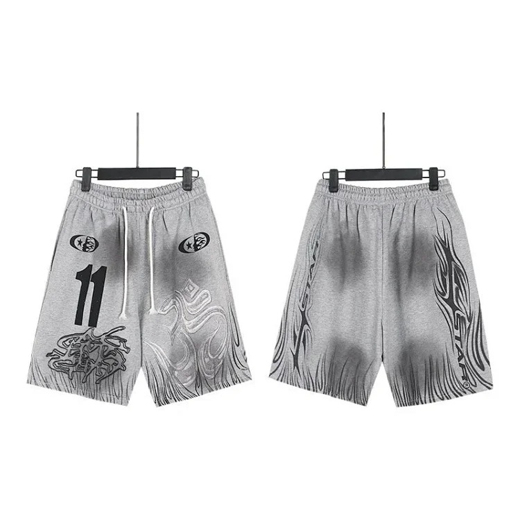 Printed casual loose couple short-sleeved shorts set