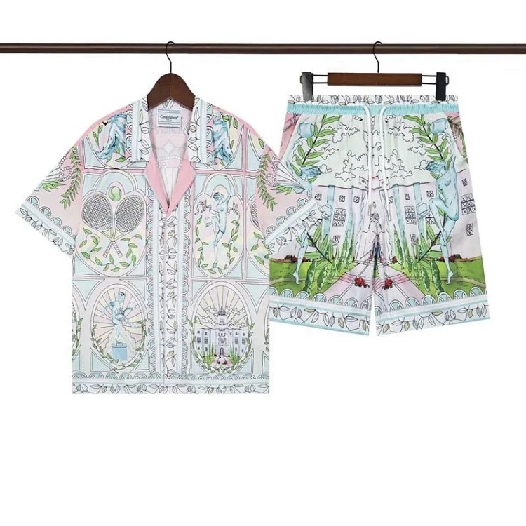 Beach flower shirt loose short sleeve shorts suit