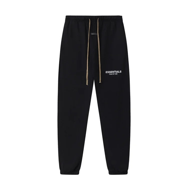 New FEAR OF GOD ESSENTIALS flocked letter men and women casual loose plus velvet hooded sweatshirt trendy