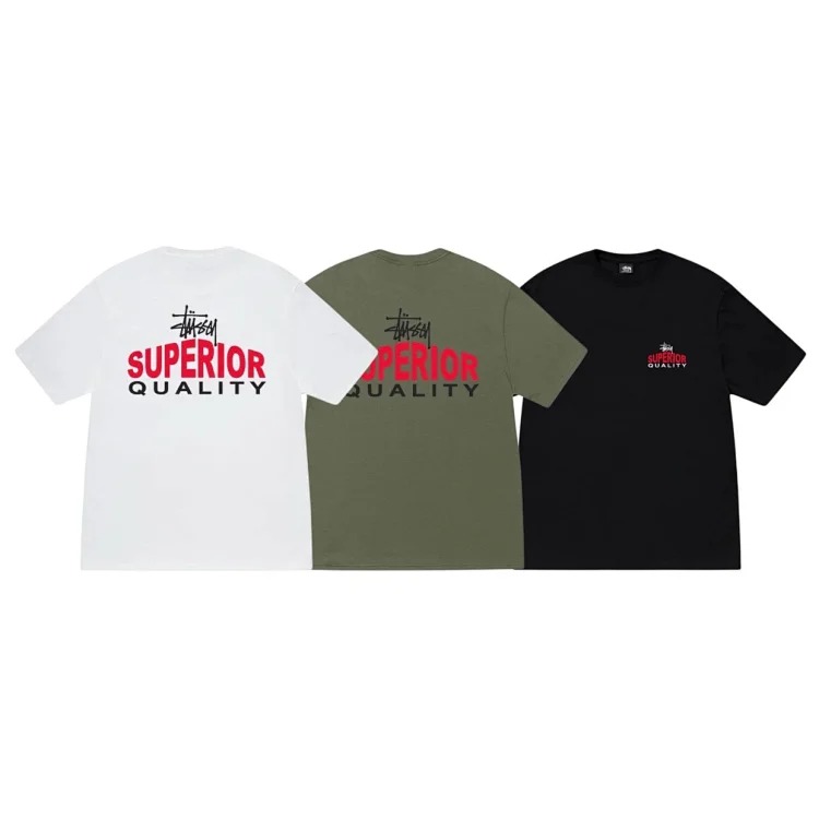 26SS STUSSY Classic Series SUPERIOR Printed Round Neck Short-sleeved T-shirt TEE Stussy Originated